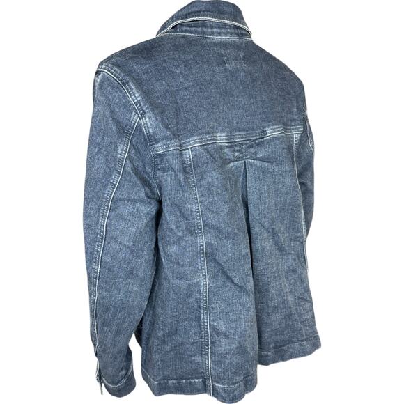 Me by Jennie Garth The Dylan Denim Jacket Washed Grey Blue Wash 1X NWT - Picture 3 of 14